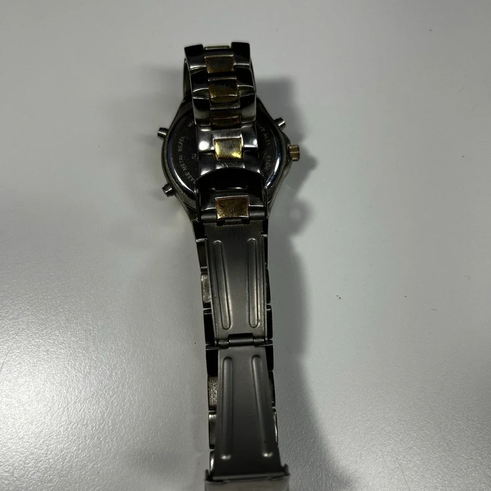 Vintage Y2K Sergio Valente Analog Digital Quartz Two-Tone Stainless Steel
